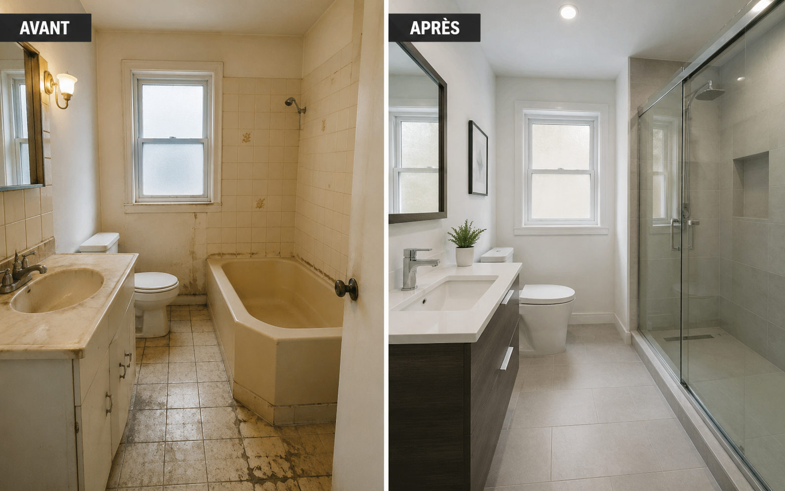 Rénovation de salle de bain : avant et après